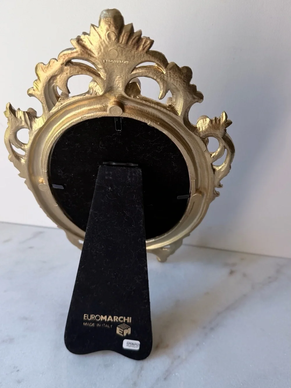 Gold Ornate Oval Decorative Frame carved wood made in Italy
